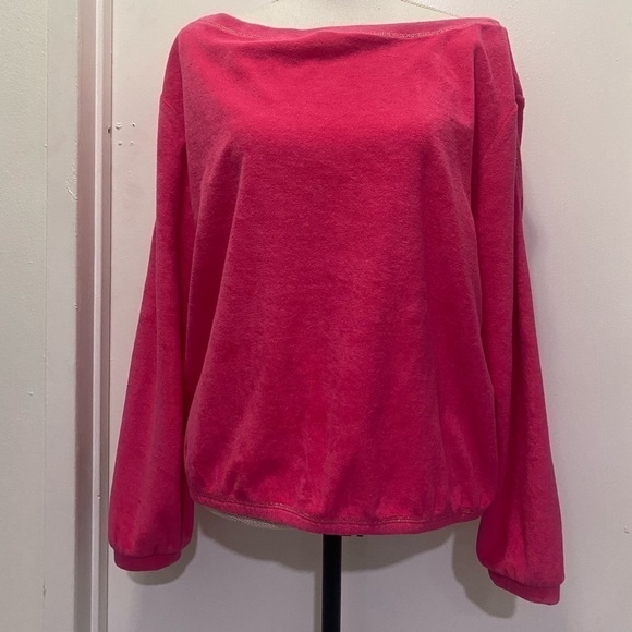 Sweaters - Boston Proper Terry Cloth Hot Pink Pull Over Sweater